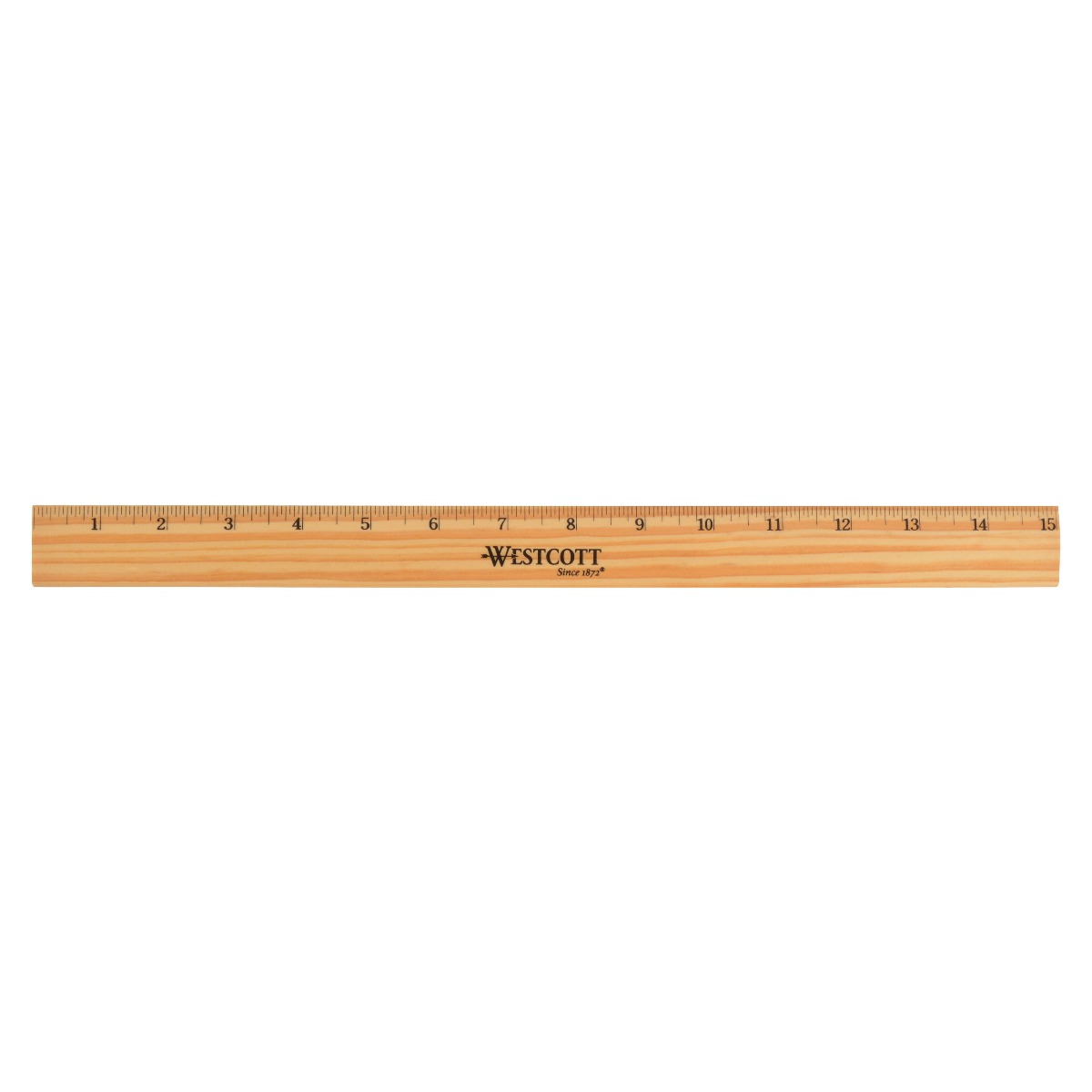 Westcott Wood Ruler with Single Metal Edge, 15" (05015)