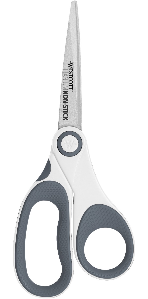 Westcott® Titanium Bonded Non-Stick Scissors, 8L Straight, Gray