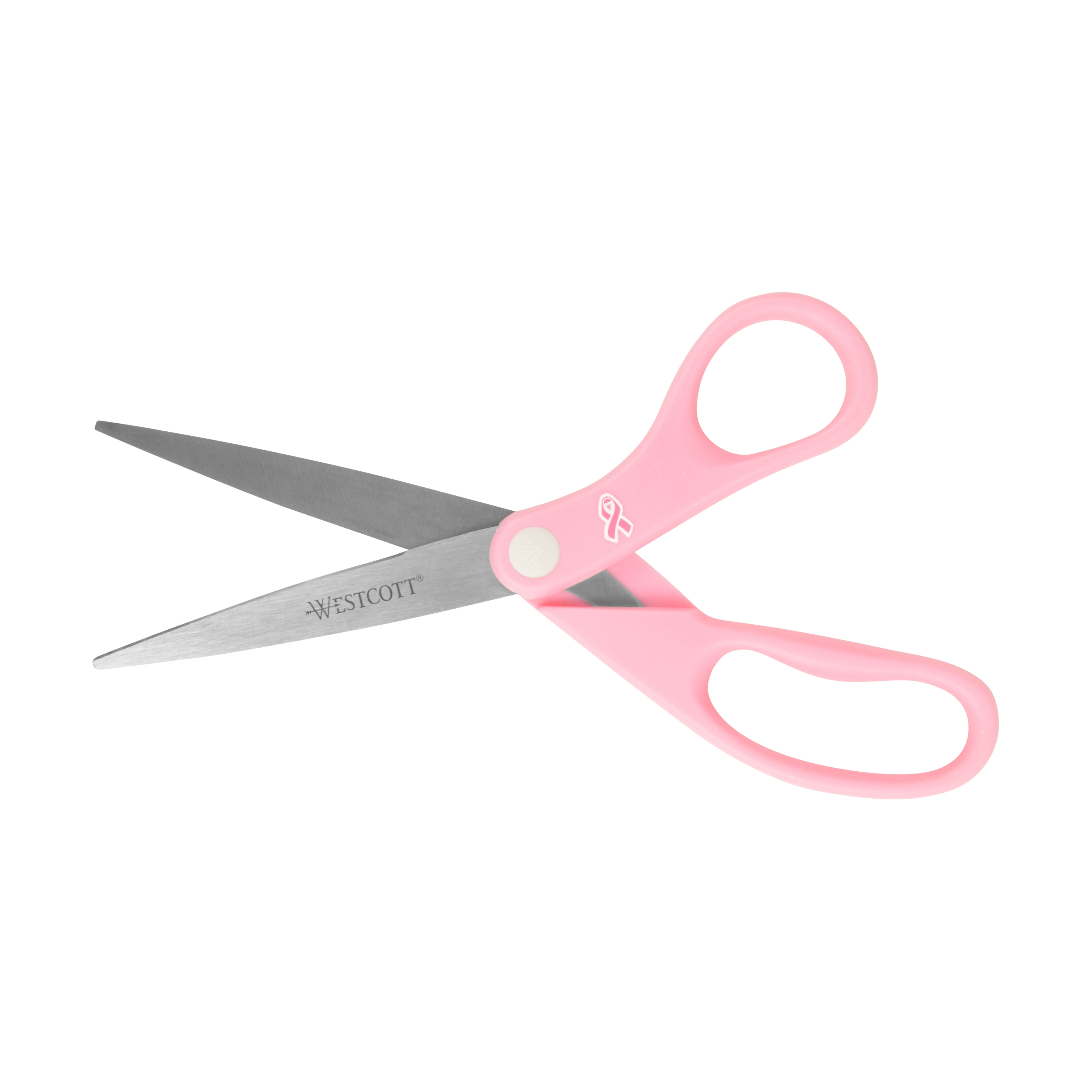 Westcott 8" Pink Ribbon Stainless Steel Scissors (15387)