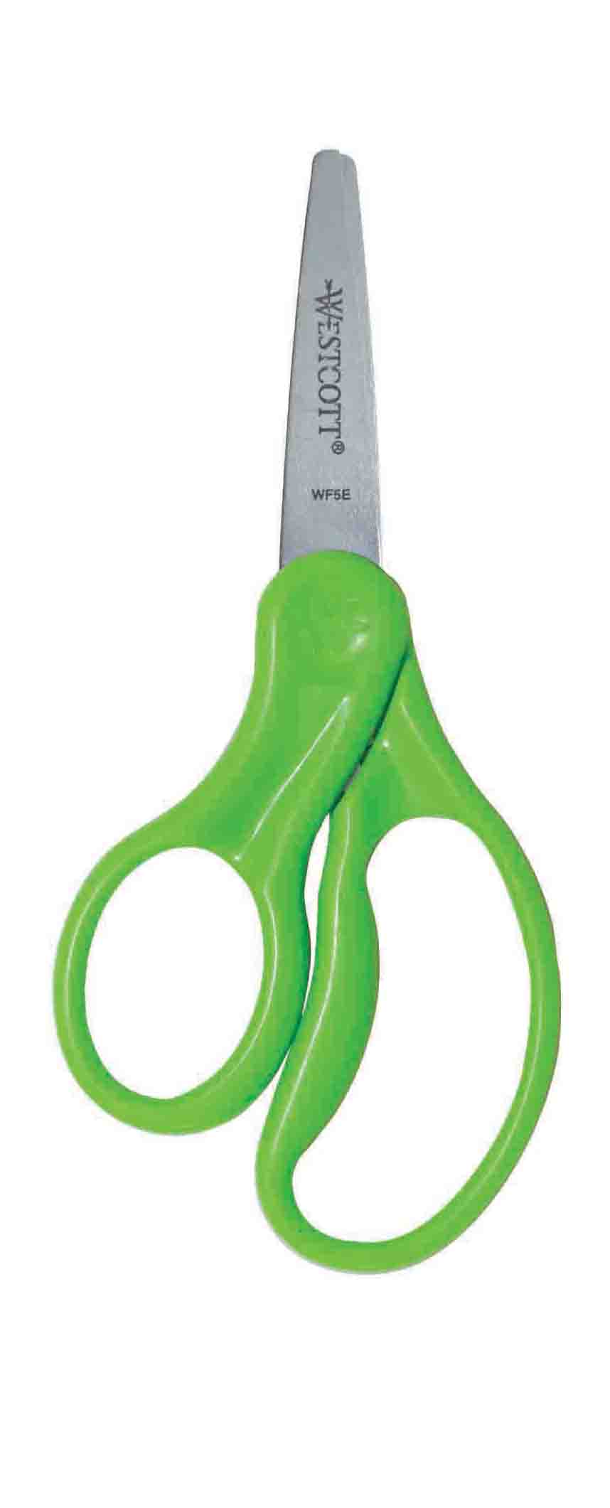 Westcott School Left and Right Handed Kids Scissors, 5 Inch Pointed, Green  (16098)
