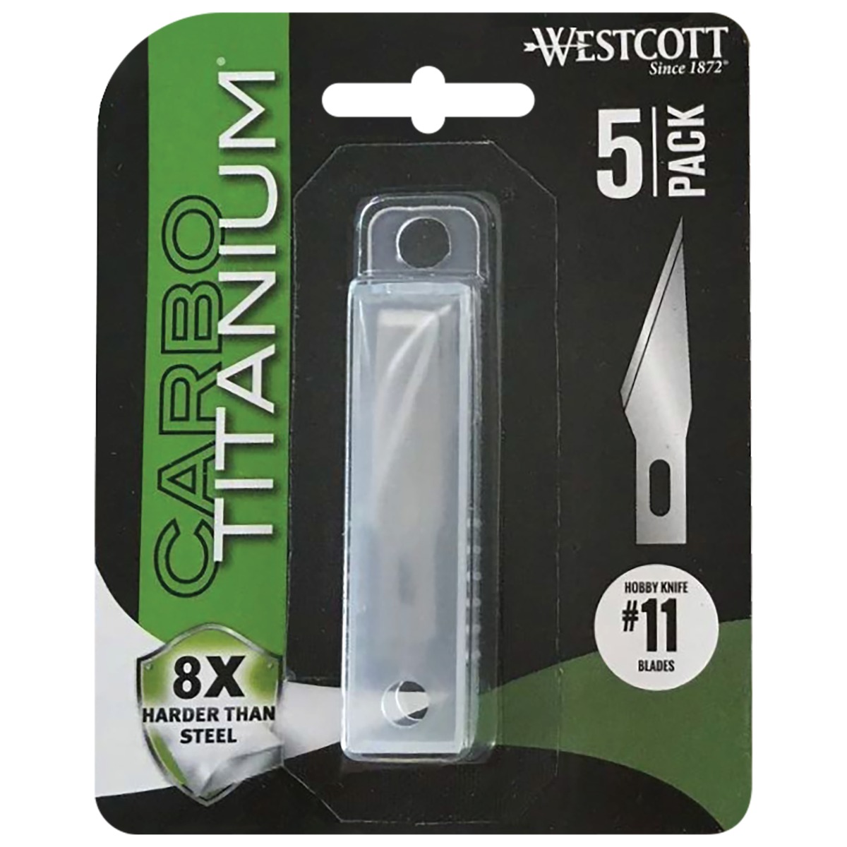 Westcott 5-Pack CarboTitanium® Hobby Knife #11 Standard Replacement Blade (16964)
