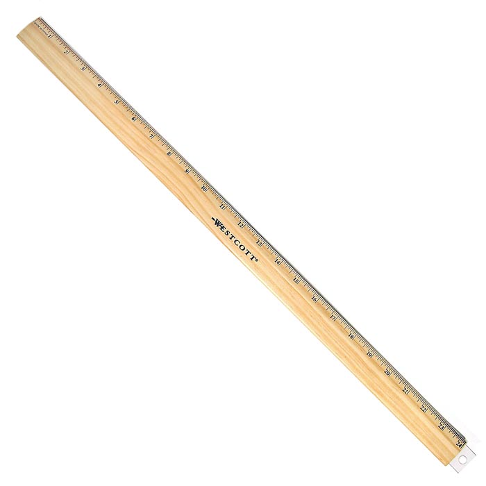 Westcott 24" Wood Ruler With Hang Tab and Single Metal Edge (10384)