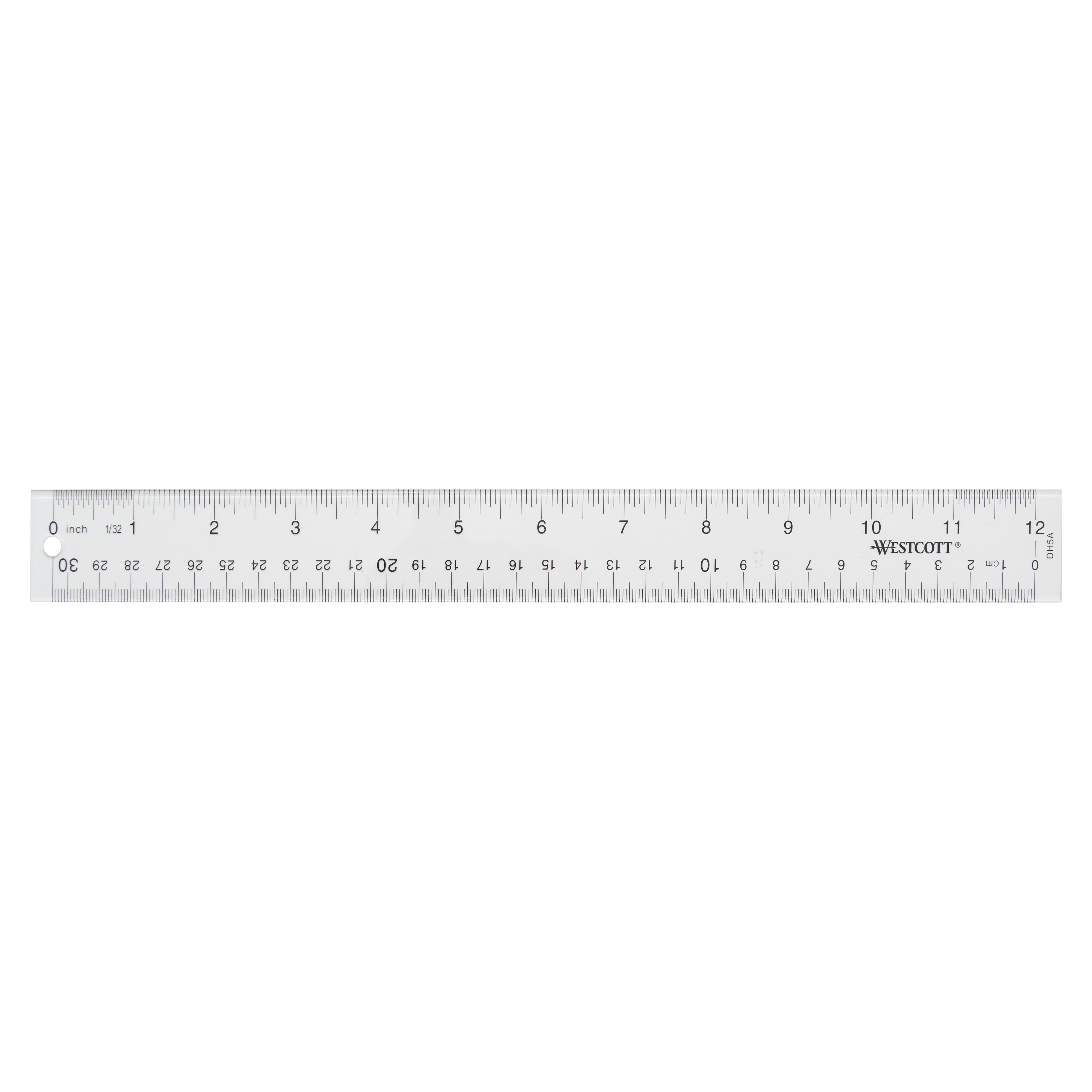 Westcott 12" Transparent Acrylic Ruler, Clear (10562)