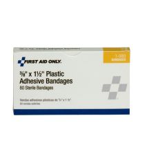 3/8" x 1.5" Plastic Bandages, 80 Per Box