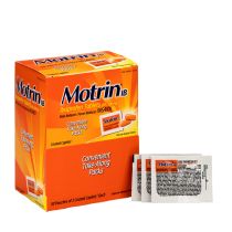 Motrin Ibuprofen Individually Wrapped Medication, 50 Doses of Two Tablets, 200mg