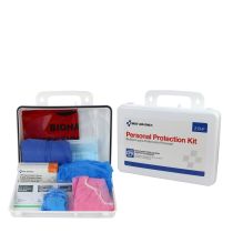Personal Protection Kit, BBP (Blood borne Pathogen) Spill Clean Up Apparel Kit with CPR Pack, Plastic Case