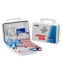 25 Person Office First Aid Kit, 130 Pieces, Plastic Case