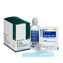 10 Piece Eye Wash Kit - 4 oz. Eyewash, Eye pads & Adhesive Strips, 1 set/box 