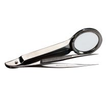 Forceps, Pointed Steel, with Magnifying Glass
