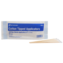 Cotton Tipped Applicators, 6"" Wood Shaft, 100 Per Bag