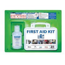Single 16 oz. Eye Wash Station with 25 Person First Aid Kit, Case of 6