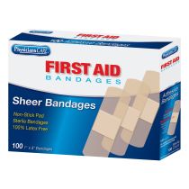 1"x3" Sheer Bandages, 100 Per Box, Case of 12