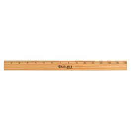 Vintage 12 inch Wood Westcott Ruler with Double Metal Edges Made in USA
