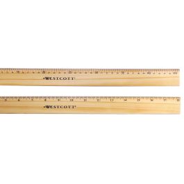 Westcott - Westcott 12 Wood Ruler Measuring Metric and 1/16 Scale With  Single Metal Edge (10377)