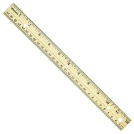 Wood Ruler With Single Metal Edge, Standard, 12 Long | Bundle of 2 Each