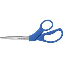 Westcott All Purpose Scissors, 8, Stainless Steel, Bent, Pink or