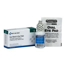 10 Piece Eye Wash Kit - 4 oz. Eyewash, Eye pads & Adhesive Strips, 1 set/box