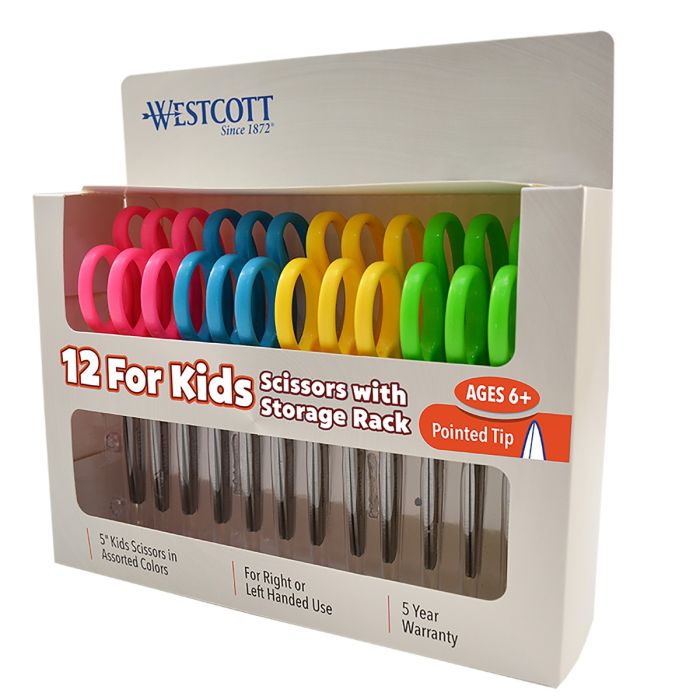 Westcott School Kids 5 Scissors, Pointed, 6 Pack (16455)