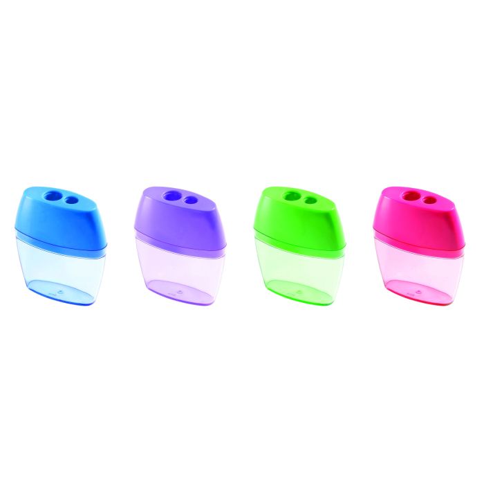 Westcott 2 Hole Crayon and Pencil Sharpener, Assorted Colors (15234)