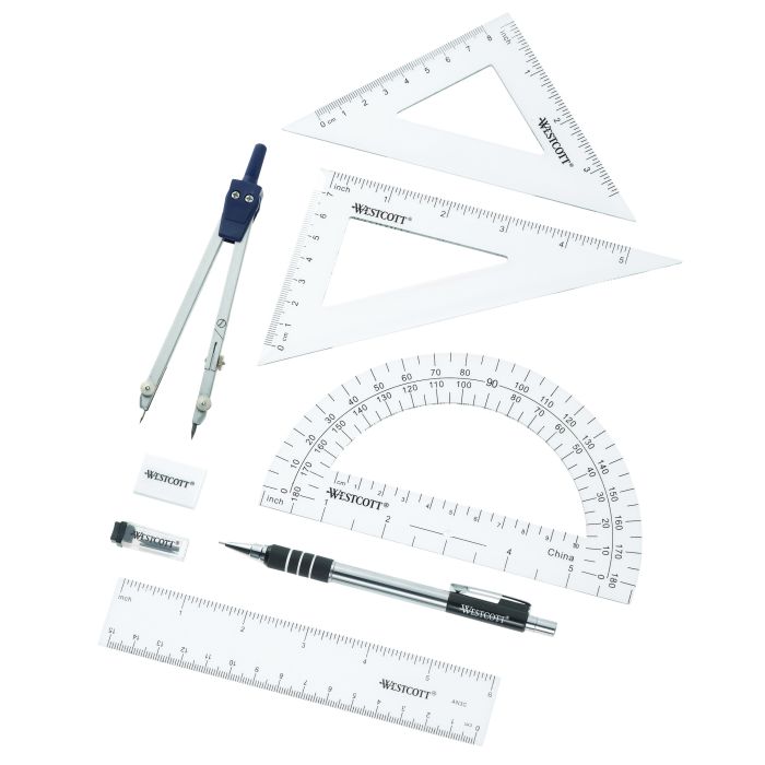 Westcott 16367 15-Piece Architectural Drafting and DrawingTool Set for Math  and Geometry, Engineering Students