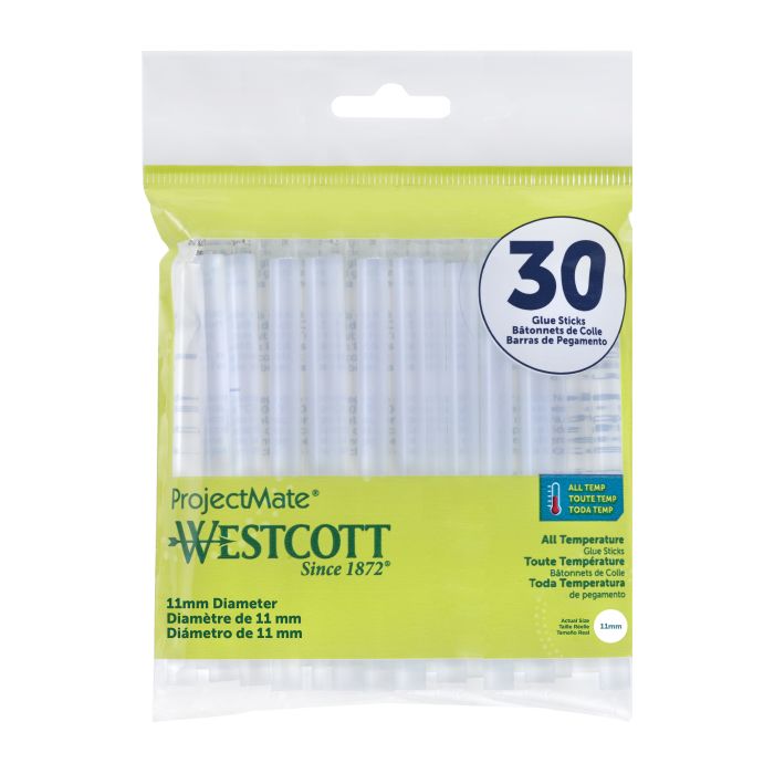Westcott - Westcott Premium All Temperature Large Glue Sticks, 30-Pack  (16813)