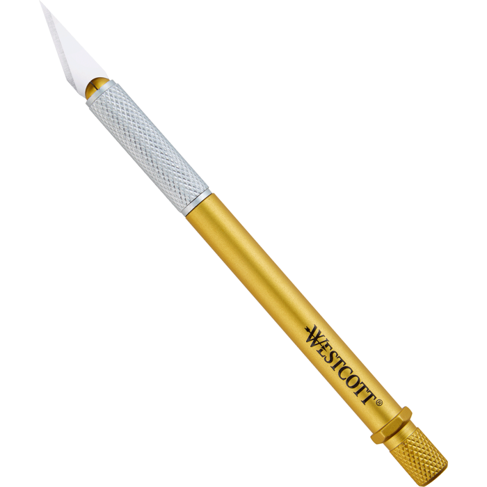 Westcott - Westcott CarboTitanium Bonded Regular Size Hobby Knife, Gold  (17309)