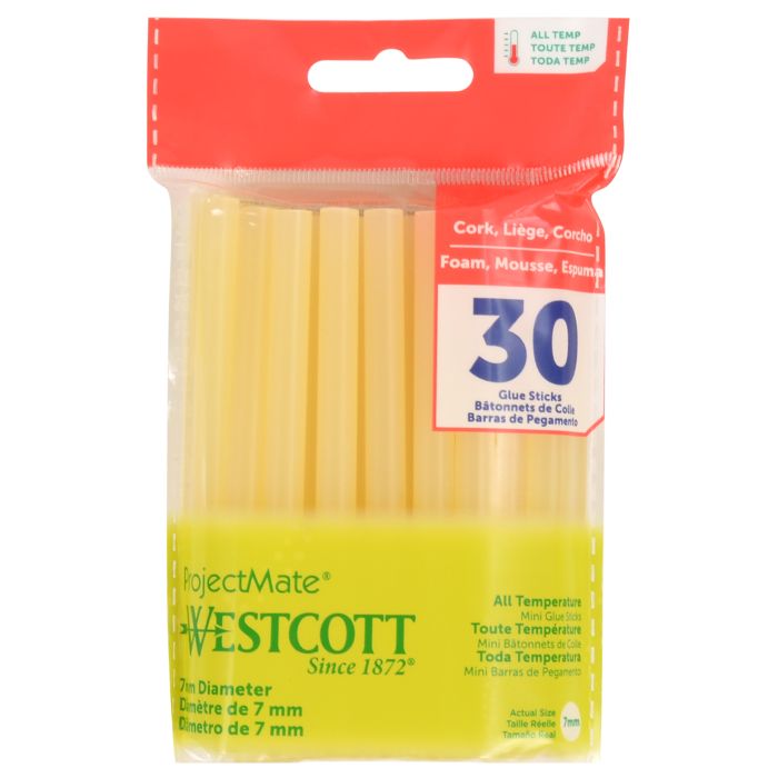 Westcott - Premium All Temperature Mini Glue Sticks, Cork/Foam