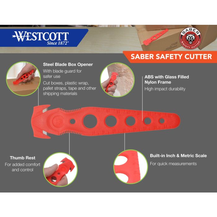 Westcott - Westcott Saber Safety Cutters 50pk, Black