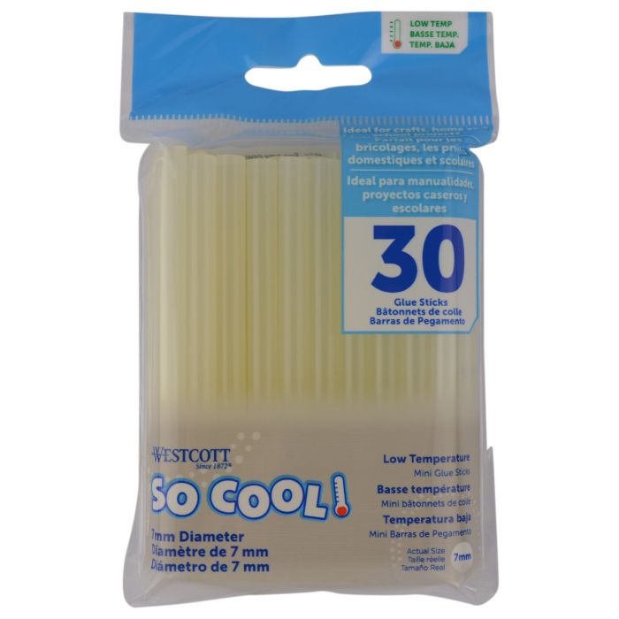 Westcott So Cool! Low-Temp Glue Sticks for Young Crafters, Pack of 30  (17986)