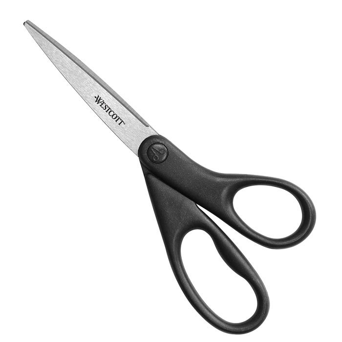 Westcott All Purpose Scissors, 9-Inch Straight, Black and Silver Color