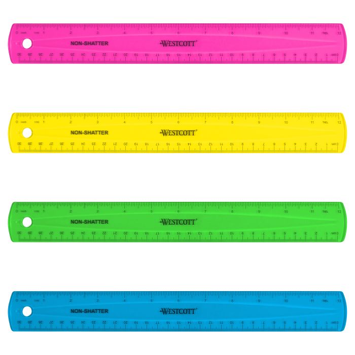  Rulers 12 Inch, 7 Pack Color Transparent Ruler