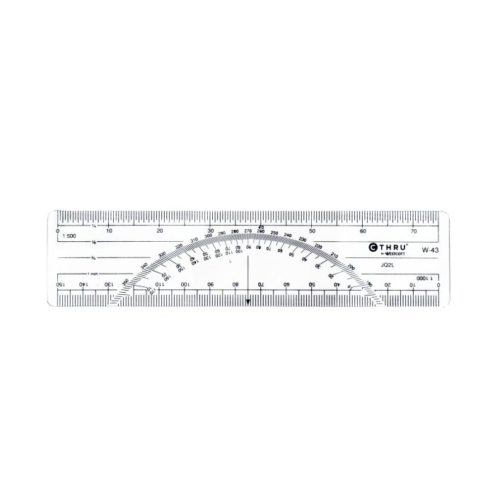 Westcott® Model W-44 Protractor Ruler - ASC Scientific