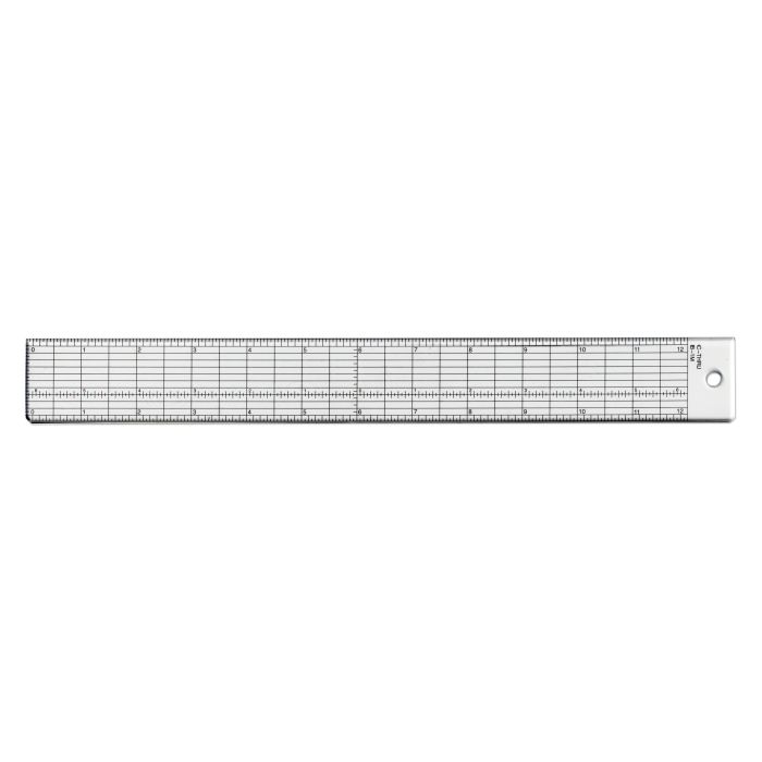 Westcott Grid Ruler with Metal Cutting Edge, 1.5 x 12.5, Transparent (B-1M)