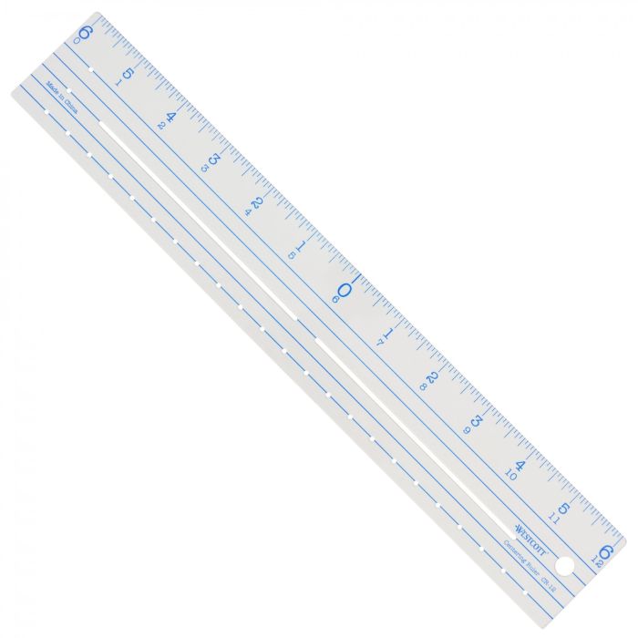 Westcott Plastic Ruler 12-Zero Centering (CR-12)