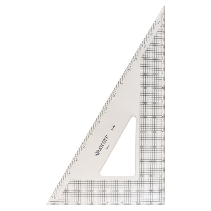 Westcott Clear Acrylic Grid Ruler with Cutting Edge, 12