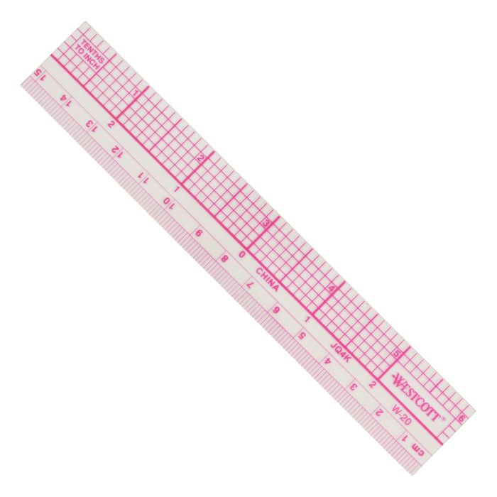 Aluminum Ruler (Metric) Pink