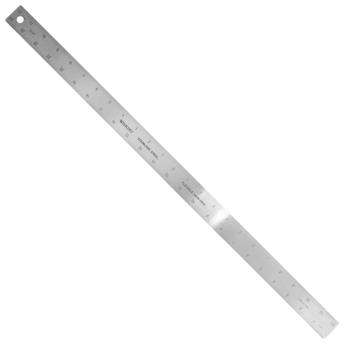 Metal Ruler Non-Slip Ruler With Cork Backing:(12+18 Inch