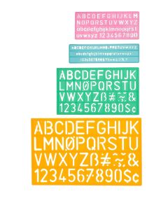 C-THRU 4 Piece Lettering Guide, Uppercase, Letters and Numbers