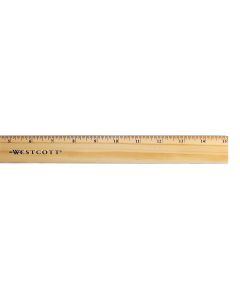 Westcott Ruler with Double Brass Edge, 16ths and Metric, 15-Inch (05225)