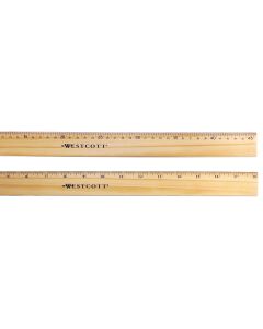 Westcott Wood Ruler with Double Metal Edge, 18" (05228)