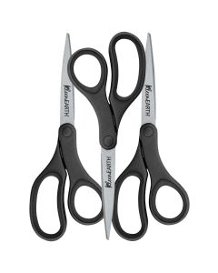 Westcott® KleenEarth® 8" Straight Black Hard Handle Scissors, 3/pack