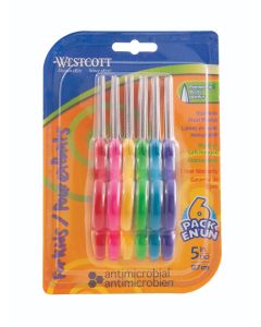 Westcott® 5" Antimicrobial Pointed Kids Scissors 6 Pack