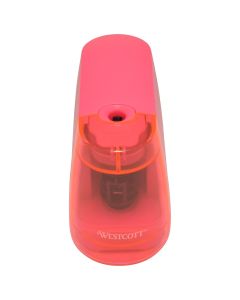 Westcott iPoint Duo™ Dual-Powered Battery/Electric Pencil Sharpener, Pink (17814)