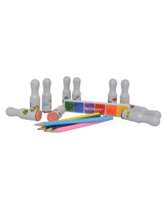 Westcott 16-Piece Stamp Set, Includes 10 Stamps, Colored Pencils and Multi-Color Ink Pad (17972)