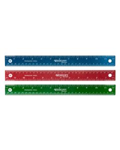 Westcott® 30cm/12" Stainless Steel Ruler, Assorted Colours