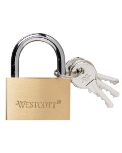 Westcott® 40mm (1 ½") Brass Lock w/ 3 Keys