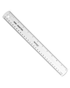 Westcott 12" English and Metric Shatterproof Ruler, Clear (45011)