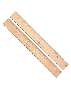 Westcott 30 cm Wood Ruler Measuring Metric and 1/16" Scale With Single Metal Edge (10375)