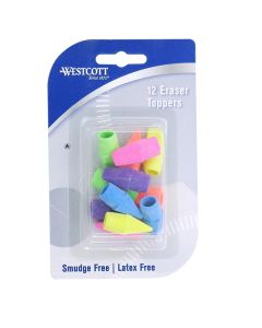 Westcott Eraser Pencil Toppers, Assorted Colors (14891)